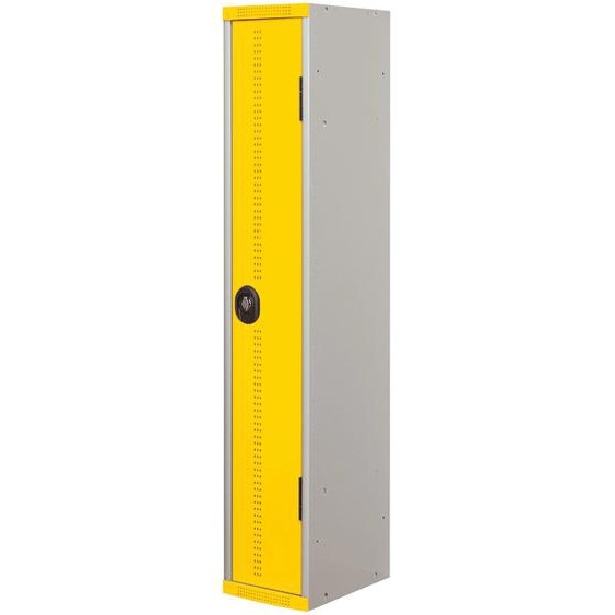Vestiaire métal Team Color industrie salissante - 1 colonne L.40 cm - Corps Gris - Porte Jaune