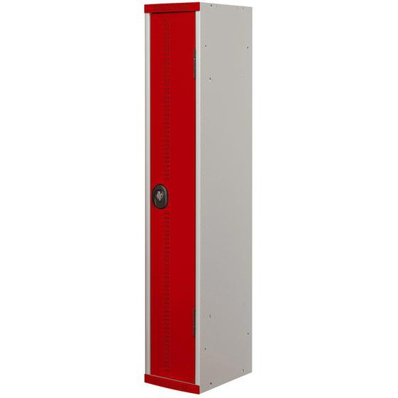 Vestiaire métal Team Color industrie salissante - 1 colonne L.40 cm - Corps Gris - Porte Rouge