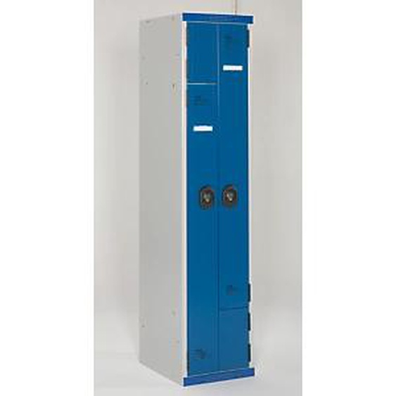 Vestiaire métal Z - L.40 cm - Corps Gris - Portes Bleu
