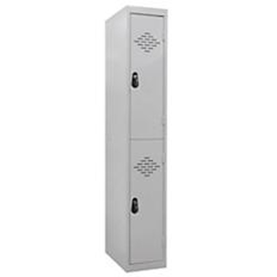 Vestiaire multi-casiers monobloc Avantage - 1 colonne - 2 casiers - Gris