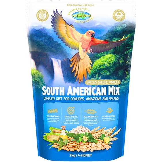 VETAFARM- South American Mix - Granulés pour lalimentation, le cheval, lambre et les autres papilles dAmérique du Sud 2Kg