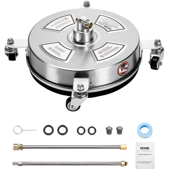 VEVOR 325 mm Nettoyeur haute pression, Nettoyeur de surface, Nettoyeur de surface en inox, Max. Pression 4000 PSI, raccord rapide 6,35 mm, pour béton, terrasse, pont