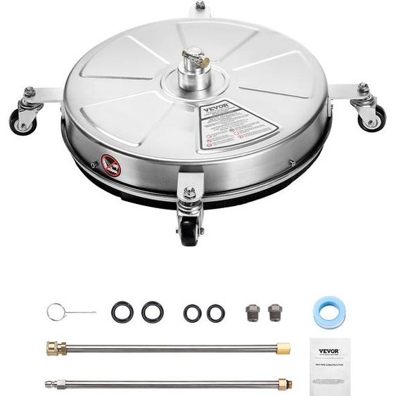 VEVOR 465 mm Nettoyeur haute pression de surface, Nettoyeur de surface en acier inoxydable, Max. Pression 4000 PSI, raccord rapide 1/4 pouce, pour béton, terrasse, pont