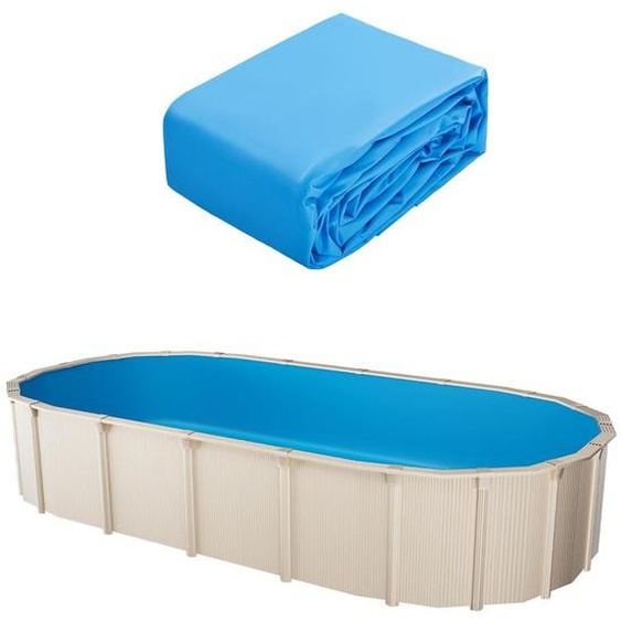 VEVOR Bâche de piscine ovale, 730 x 375 x 147 cm, en vinyle dépaisseur standard, résistante à lusure, convient pour les piscines jusquà 132 cm de hauteur, unicolore