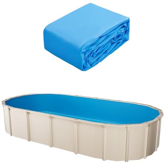 VEVOR Bâche de piscine ovale, 730 x 375 x 147 cm, en vinyle dépaisseur standard, résistante à lusure, convient pour les piscines jusquà 132 cm de hauteur, unicolore