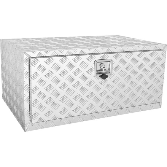 VEVOR Boîte sous le camion, 914 x 610 x 610 mm Boîte de rangement pour pick-up, boîte à outils en aluminium à plaque de diamant avec serrure & clés, boîte de rangement étanche pour remorque avec verrouillage par poignée en T