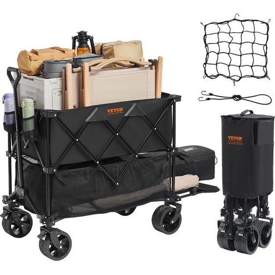VEVOR Bollerwagen 1320 x 565 x 1065 mm Chariot pour enfants en tissu Oxford 600D avec revêtement PVC Chariot de plage étanche, résistant aux UV capacité de charge max. 204 kg Chariot de transport Chariot doutillage Chariot à main