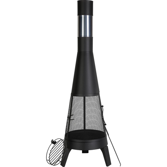 VEVOR Cheminée de jardin, 508x1495 mm Four de terrasse, cheminée conique pour griller et chauffer, four dextérieur Aztec pour terrasse, jardin, arrière-cour