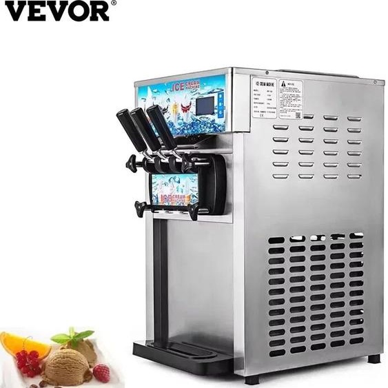 VEVOR – congélateur de crème glacée commerciale, yaourtière à 3 saveurs, nettoyage en un clic, écran LCD 18L/H, nouvelle machine à crème glacée molle