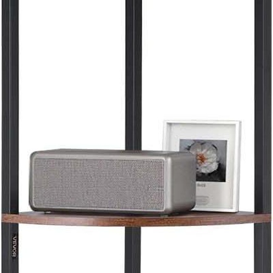 VEVOR Étagère dangle avec 5 niveaux, support dangle haut avec lumière LED, étagère daffichage Étagère de stockage avec cadre métallique et étagères en bois, étagère sur pied Bibliothèque dexposition pour chambre à coucher Salon Bureau Marron