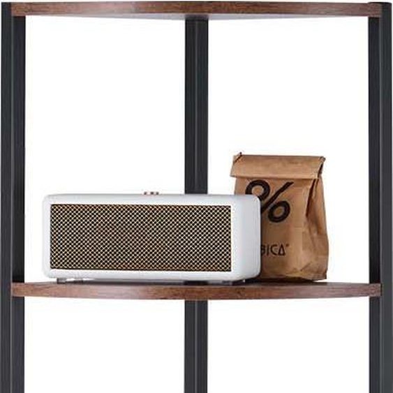 VEVOR Étagère dangle avec 6 niveaux, support dangle haut avec lumière LED, étagère daffichage Étagère de stockage avec cadre métallique & étagères en bois, étagère sur pied Bibliothèque dexposition pour chambre à coucher Salon Bureau Marron
