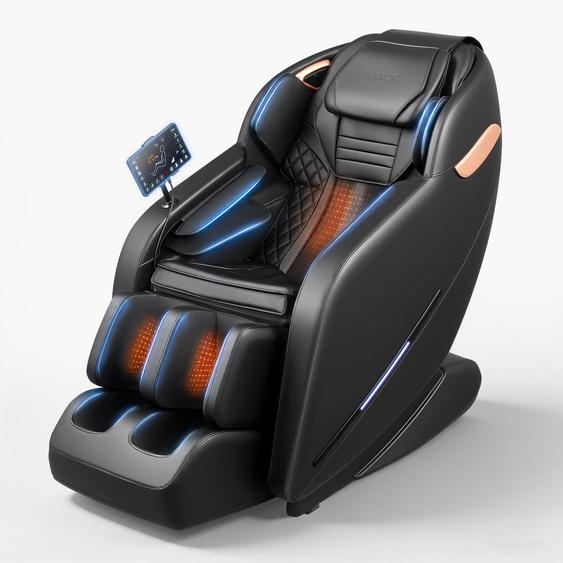 VEVOR, fauteuil de massage, modèle zéro gravité 3D avec repose-pieds extensible, programmes automatiques, airbags, fonction de chauffage pour la taille et les jambes, haut-parleurs Bluetooth, écran tactile, idéal pour la maison et le bureau