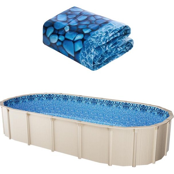 VEVOR Liner de piscine ovale, 914x457x147 cm, revêtement en vinyle, résistant à lusure, retient leau, convient pour les piscines hors sol jusquà 137 cm de hauteur