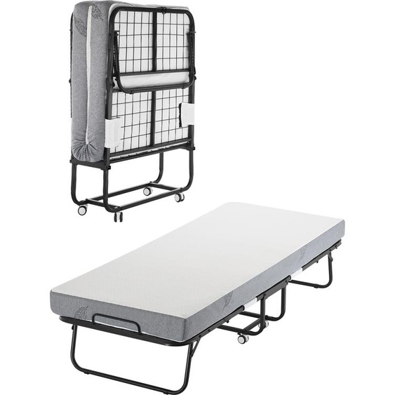 VEVOR Lit pliant avec matelas de 5 pouces, lit simple pliable avec matelas en mousse à mémoire de forme (75 x 32 pouces), lit métallique de 137 kg pour chambre à coucher et salon
