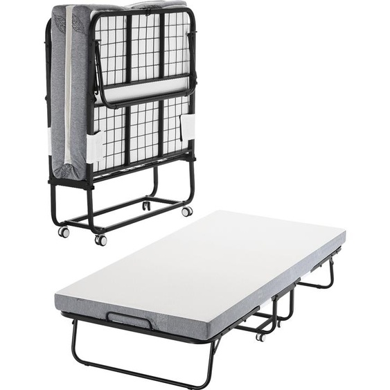 VEVOR Lit pliant, lit simple avec matelas en mousse à mémoire de forme (190 x 98 cm), lit dappoint pour adultes de 204,1 kg, lit métallique pour chambre à coucher et salon