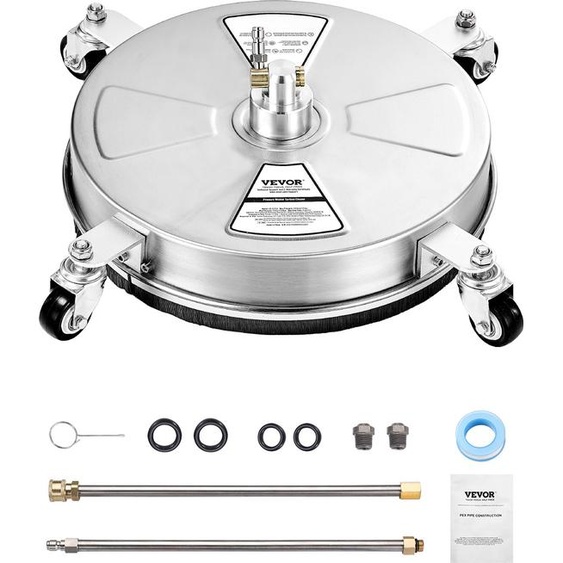 VEVOR Nettoyeur haute pression 430 mm, Nettoyeur de surface en acier inoxydable, Max. Pression 4000 PSI, raccord rapide 1/4 pouce, pour béton, terrasse, pont