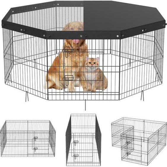 VEVOR Parc pour chiots 8 pièces 609,6mm de haut Parc pour chiens avec tapis de sol en tissu Oxford 600D Parc pour animaux domestiques de petite et moyenne taille