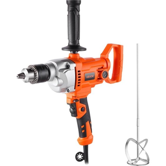 VEVOR Perceuse électrique 12,7 mm avec mélangeur Perceuse-mélangeuse Set 850 t/mn 3,2 A Perceuse-mélangeuse avec poignée en D pour percer & mélanger perceuse multifonctionnelle avec mélangeur pour mandrin ciment