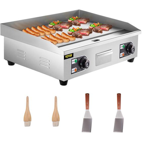 Vevor - Plancha Professionnelle Electrique 664 x 470 x 220 mm Plancha de Cuisson 4000 w Plaque Chauffante Acier Inoxydable avec Brosse a Huile et