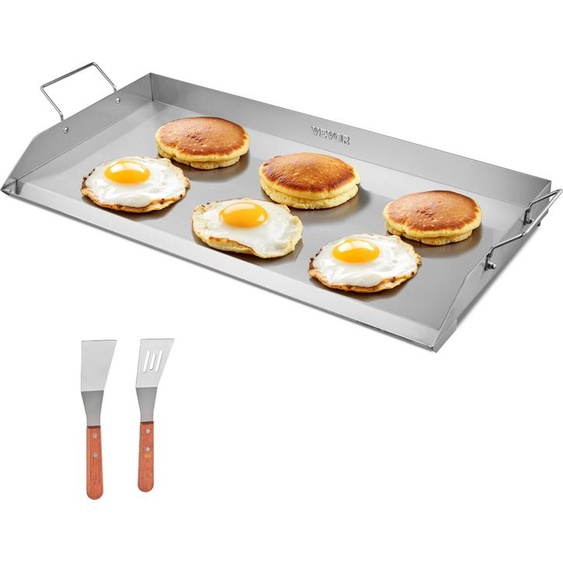VEVOR Poêle à griller, Poêle à griller en acier inoxydable, Poêle rectangulaire universelle (809 x 370 mm) pour gril Teppanyaki, Cuisinière domestique portable avec poignée