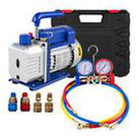 Vevor - Pompe a Vide Climatisation 4 cfm, Kit de Pompe a Vide Automatique 1/3 hp, Radiateur Intelligent, Atelier, Entretien Automobile, Voitures