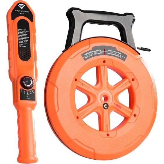VEVOR SucceBuy Localisateur de tuyaux 30m Souterrain P67 Détecteur de blocage de tuyaux étanche Scanner mural dégout Outil de plomberie pour plastique et métal