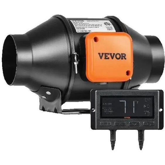 VEVOR SucceBuy ventilateur de conduit en ligne échappement de Ventilation de moteur EC silencieux avec contrôleur de température et dhumidité pour les tentes de culture de Booster de refroidissement
