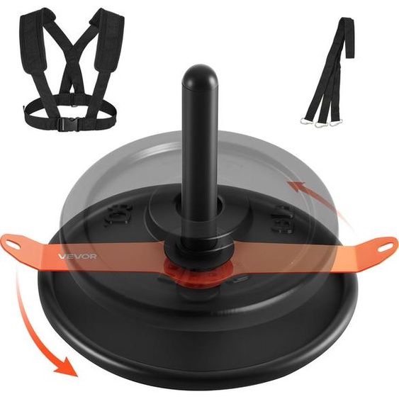 VEVOR Traîneau de poids Traîneau de musculation pour améliorer la vitesse lors dexercices sportifs, appareil de fitness avec sangle, pour disques de poids 51 mm Orange & noir