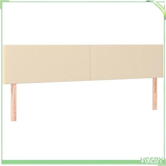 Tête de lit - V GEBY - Crème - 80x5x78/88 cm - 2 pièces - Tissu polyester durable