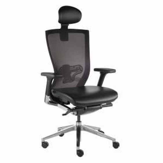 Viadurini Living Chaise de bureau ergonomique avec roulettes en tissu et simili cuir - Takeshi