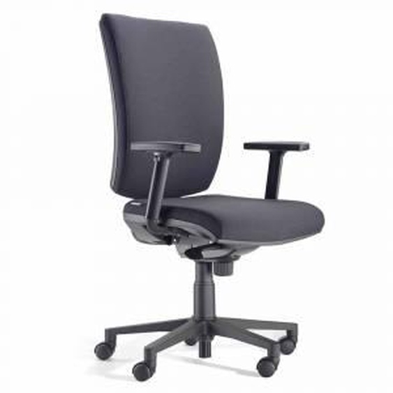 Viadurini Living Chaise de bureau ergonomique pivotante avec accoudoirs en tissu noir - Macrino