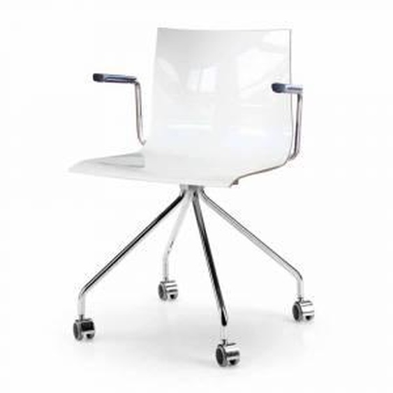 Viadurini Living Chaise de Bureau Pivotante avec Accoudoirs et Roulettes Design Italien Coloré - Verenza
