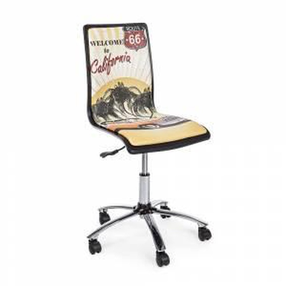 Viadurini Living Chaise de bureau pivotante en acier et cuir écologique avec imprimé California - Lollo