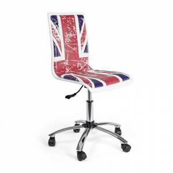 Viadurini Living Chaise de bureau pivotante en acier et éco-cuir avec imprimé drapeau - Lollo