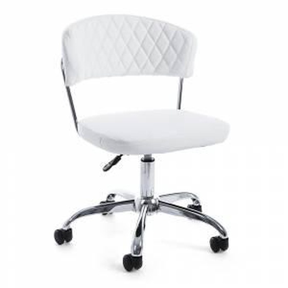 Viadurini Living Chaise de bureau pivotante réglable en acier et simili cuir blanc - Germena