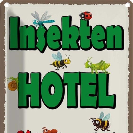 vianmo Plaque en tôle 30x20 cm Insektenhotel Zimmer frei Déco Cadeau Métal Panneau