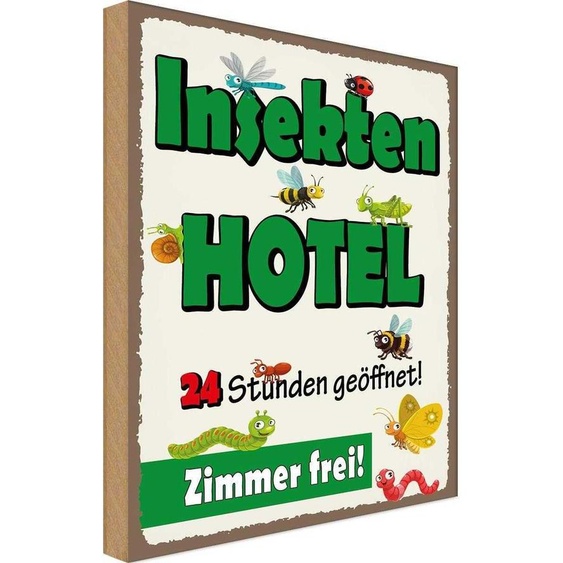 vianmo Panneau en bois 40x30 cm Insektenhotel Zimmer frei Déco Cadeau Bois Panneau
