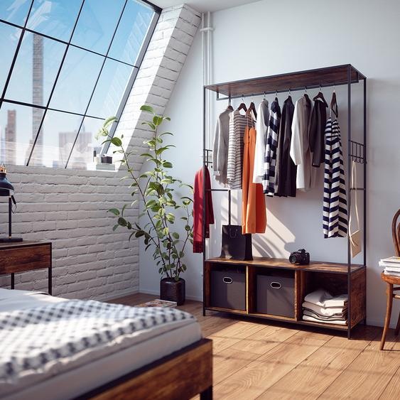 Vicco armoire Fyrk, 119.5 x 189 cm, Chêne rustique/Noir