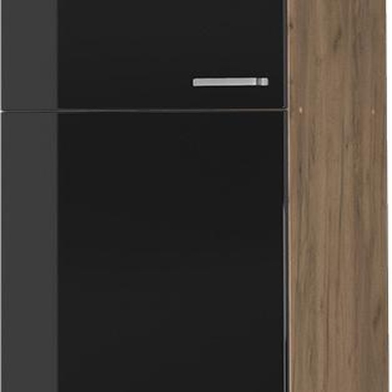 Armoire pour frigo Vicco R-Line Noir Haute brillance 60cm, Model 41118