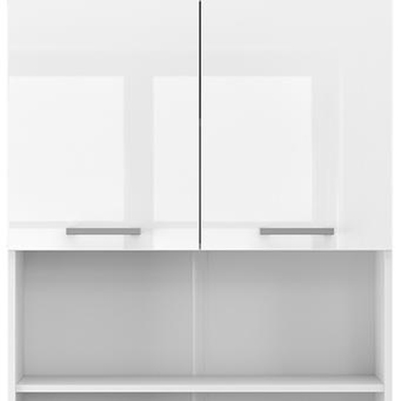 Vicco Bloc cuisine R-Line, 80cm , PT Marbre, Blanc Haute brillance/Blanc
