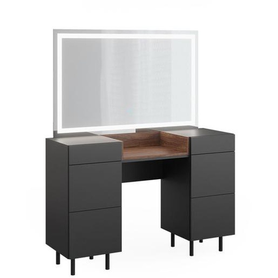 Vicco coiffeuse Anika, Anthracite, 120 cm avec miroir LED