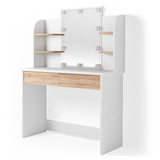 Vicco coiffeuse Charlotte, Blanc/Sonoma, 108 cm avec éclairage LED