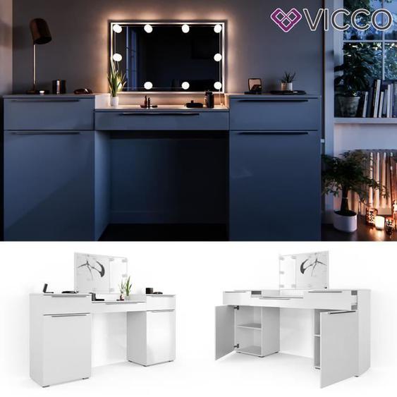 VICCO coiffeuse Lilli Blanc avec LED
