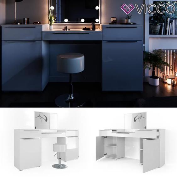 VICCO coiffeuse Lilli Blanc avec tabouret