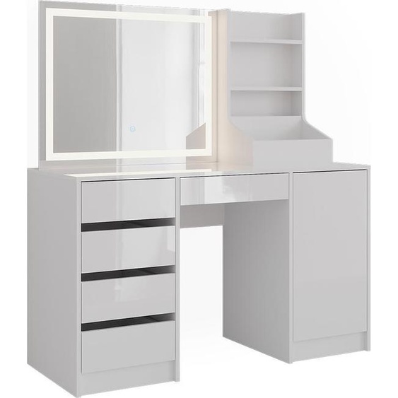 Vicco Coiffeuse Sherry, 128.2cm 4 parties, blanc/blanc brillant