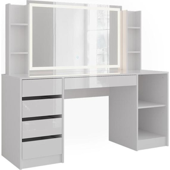 Vicco Coiffeuse Sherry, 158.2cm 4 parties, blanc/blanc brillant