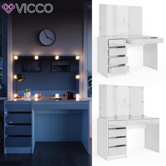 VICCO coiffeuse Sherry Blanc avec LED