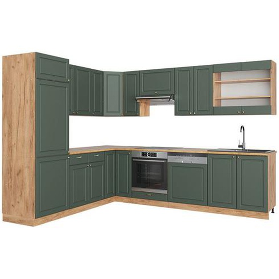 Cuisine en angle Fame-Line, 227 x 287 cm , PT Chêne, Chêne vert et or/chêne doré, Vicco