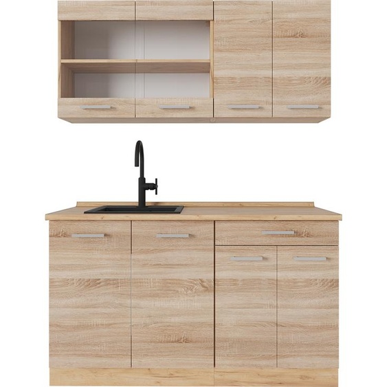 Vicco Cuisine R-Line, 140cm sans PT, Sonoma/Chêne doré