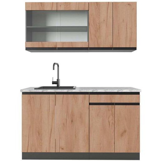 Vicco cuisine R-Line, Chêne doré/anthracite, 140 cm , PT Marbre